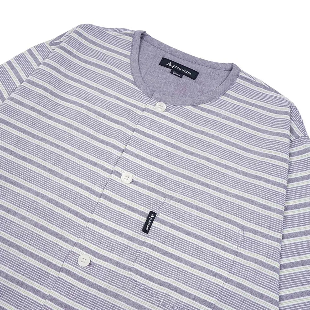 Aquascutum アクアスキュータム パジャマ クレープボーダー+シャンブレー 6分袖7分パンツ 衿なし - パジャマ RENOWNINX ONLINE SHOP