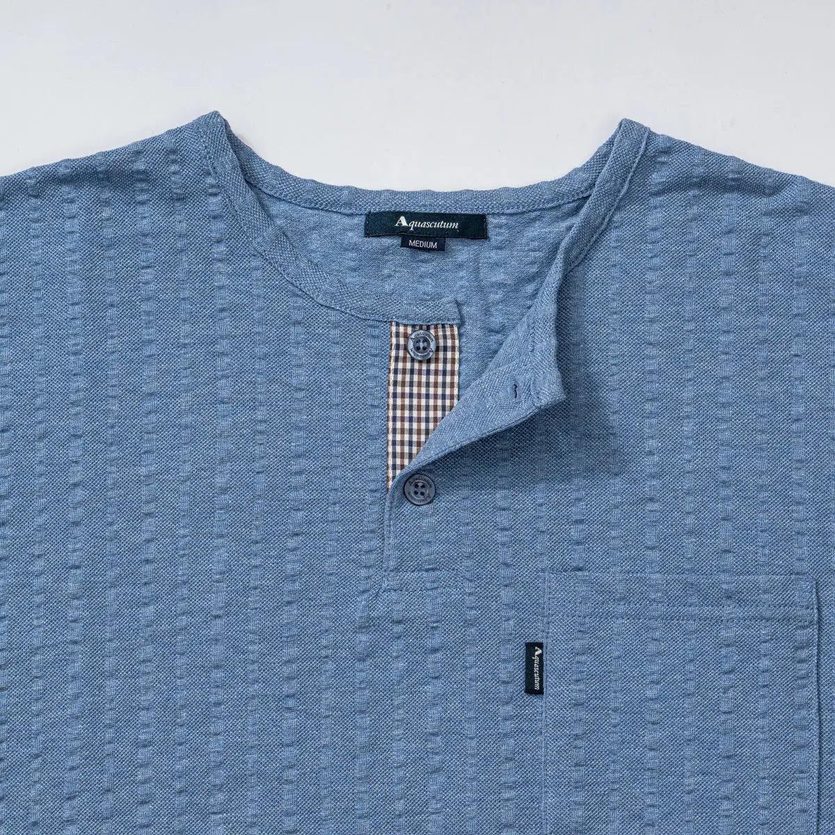 Aquascutum アクアスキュータム Tシャツ 吸水速乾ニットサッカー杢無地ヘンリー - ルームウェア RENOWNINX ONLINE SHOP