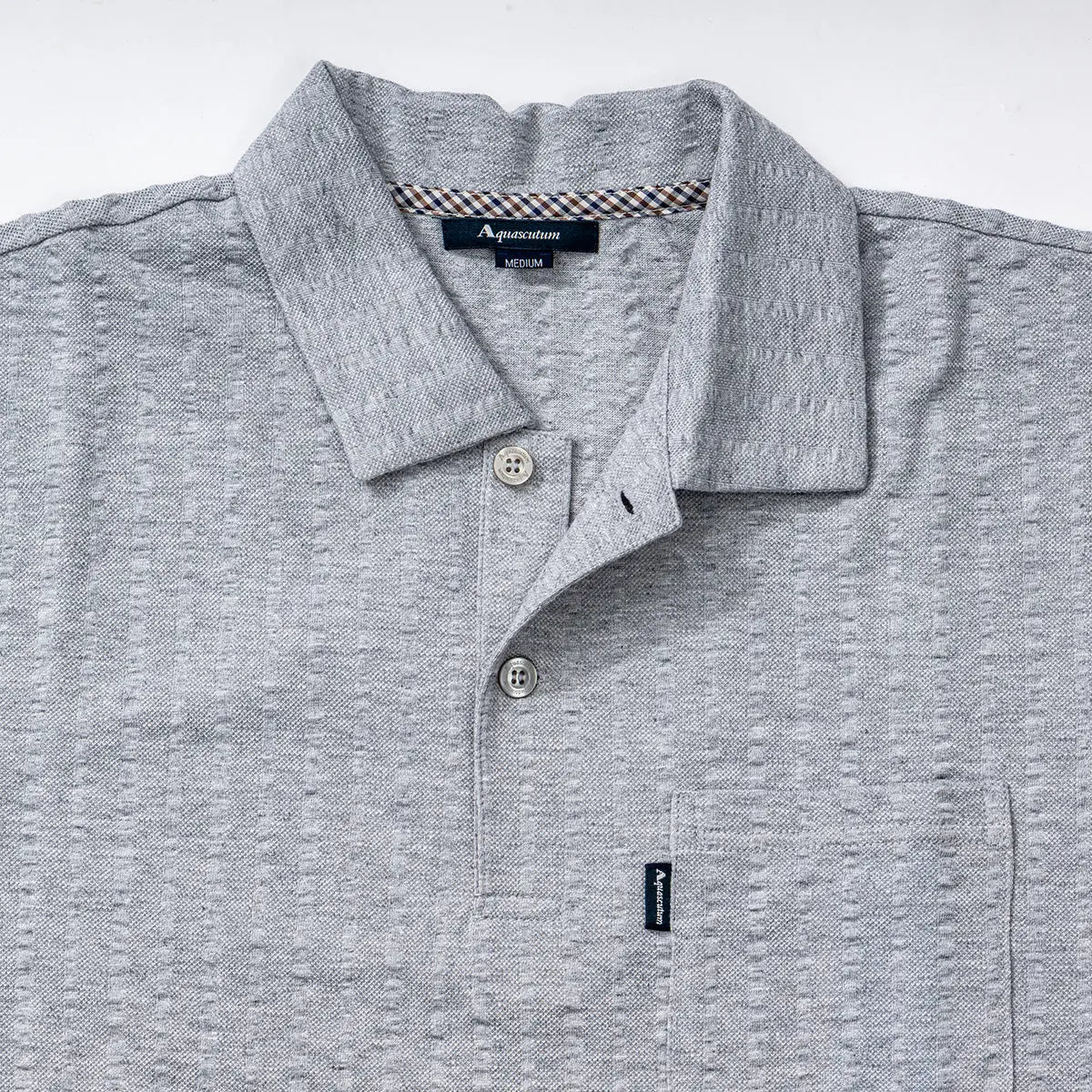 Aquascutum アクアスキュータム Tシャツ 吸水速乾ニットサッカー杢無地衿付き - ルームウェア RENOWNINX ONLINE SHOP