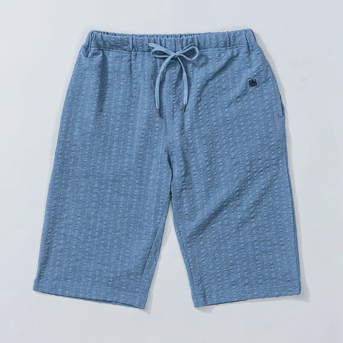 Aquascutum アクアスキュータム 吸水速乾ニットサッカー杢無地 ハーフパンツ - ルームウェア Blue / L RENOWNINX ONLINE SHOP