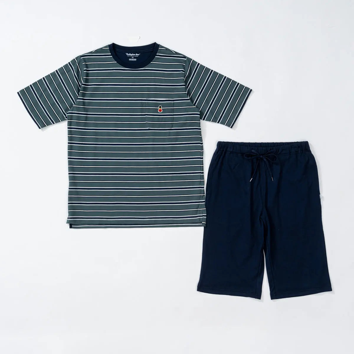 MACKINTOSH PHILOSOPHY マッキントッシュ フィロソフィー パジャマ 40/2天竺ボーダークルー半袖+無地ハーフパンツ - パジャマ Green / LL RENOWNINX ONLINE SHOP