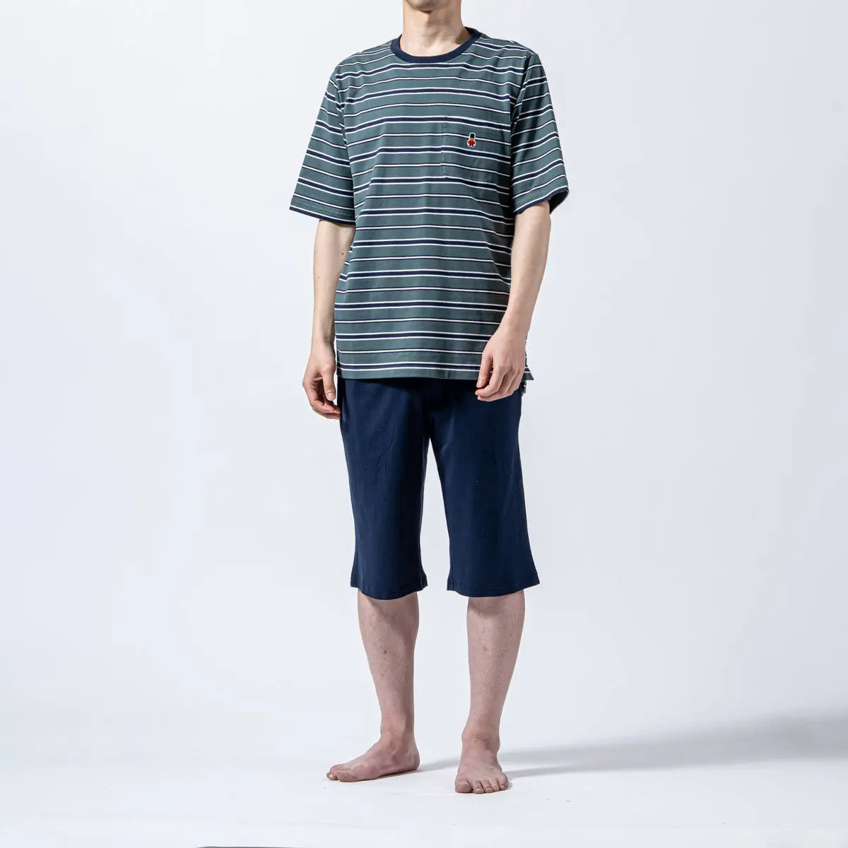 MACKINTOSH PHILOSOPHY マッキントッシュ フィロソフィー パジャマ 40/2天竺ボーダークルー半袖+無地ハーフパンツ - パジャマ RENOWNINX ONLINE SHOP