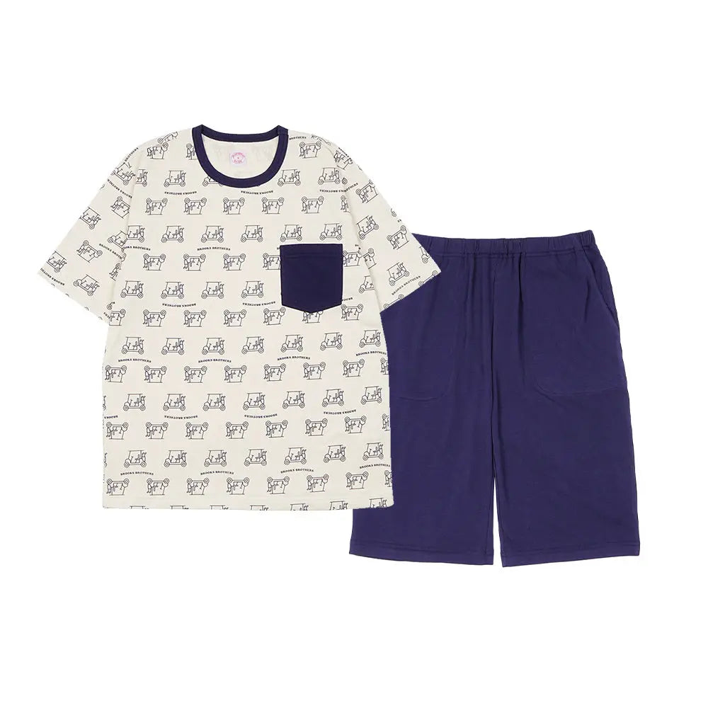 Brooks Brothers ブルックス ブラザーズ パジャマ パイルゴルフカートプリントクルー - パジャマ Off White / L RENOWNINX ONLINE SHOP