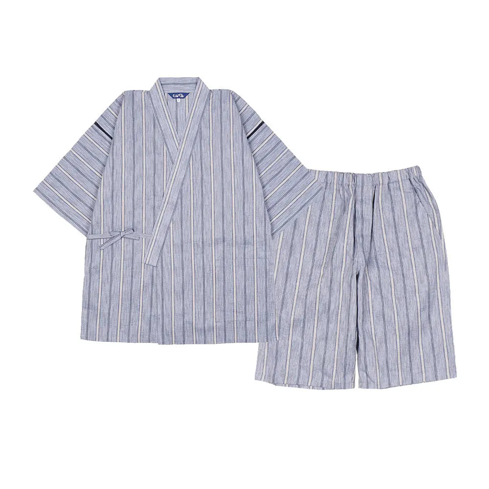 JIN 甚兵衛 しじらかすりドビーストライプ - パジャマ Sax / L RENOWNINX ONLINE SHOP