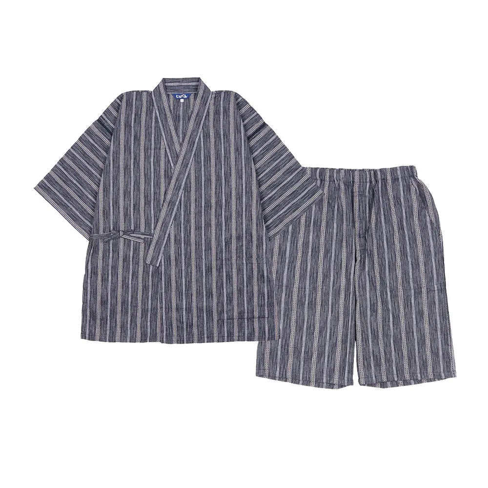 JIN 甚兵衛 しじらかすりドビーストライプ - パジャマ Navy / L RENOWNINX ONLINE SHOP
