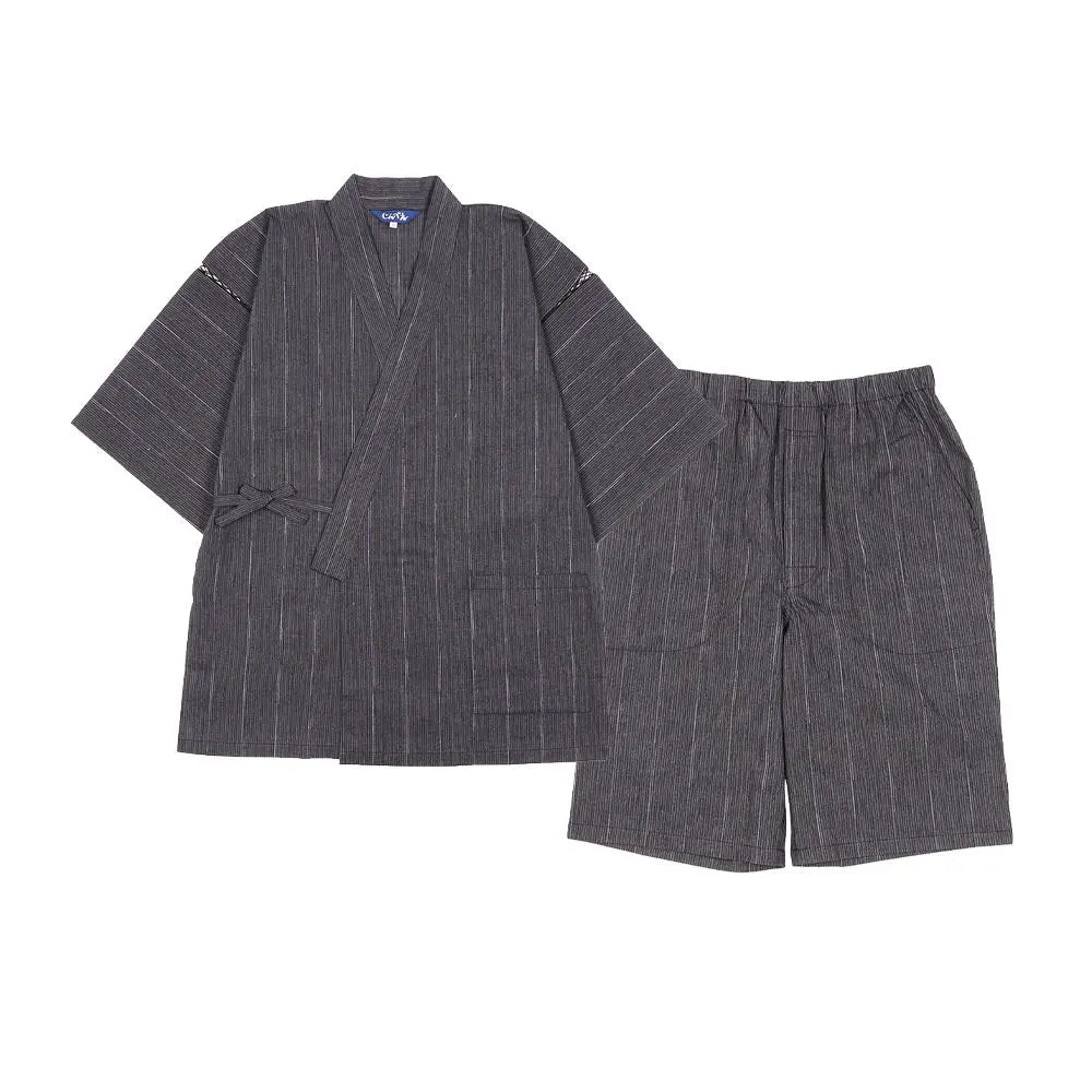 JIN 甚兵衛 強撚しじらかすりストライプ - パジャマ Gray / L RENOWNINX ONLINE SHOP