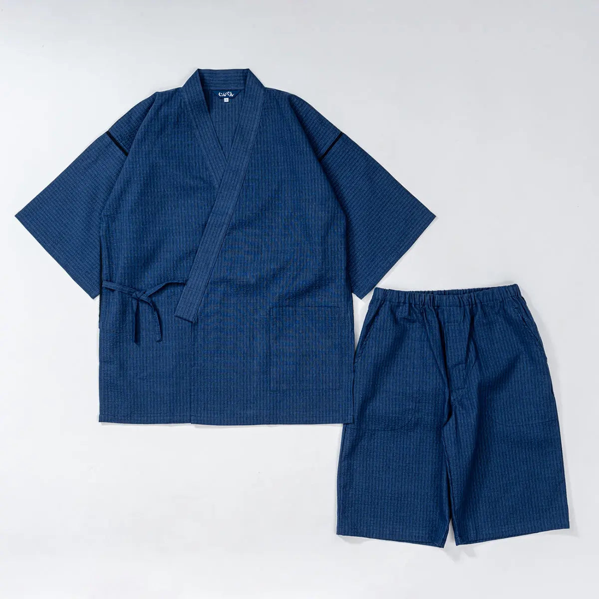 JIN 甚兵衛 しじら織地紋&たて縞 - パジャマ Blue / L RENOWNINX ONLINE SHOP