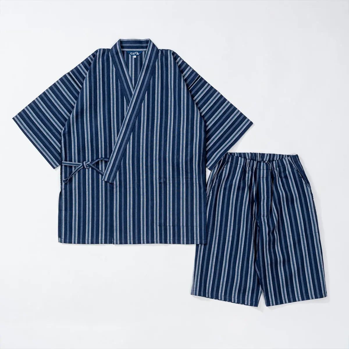 JIN 甚兵衛 しじら織地紋&たて縞 - パジャマ Navy / LL RENOWNINX ONLINE SHOP