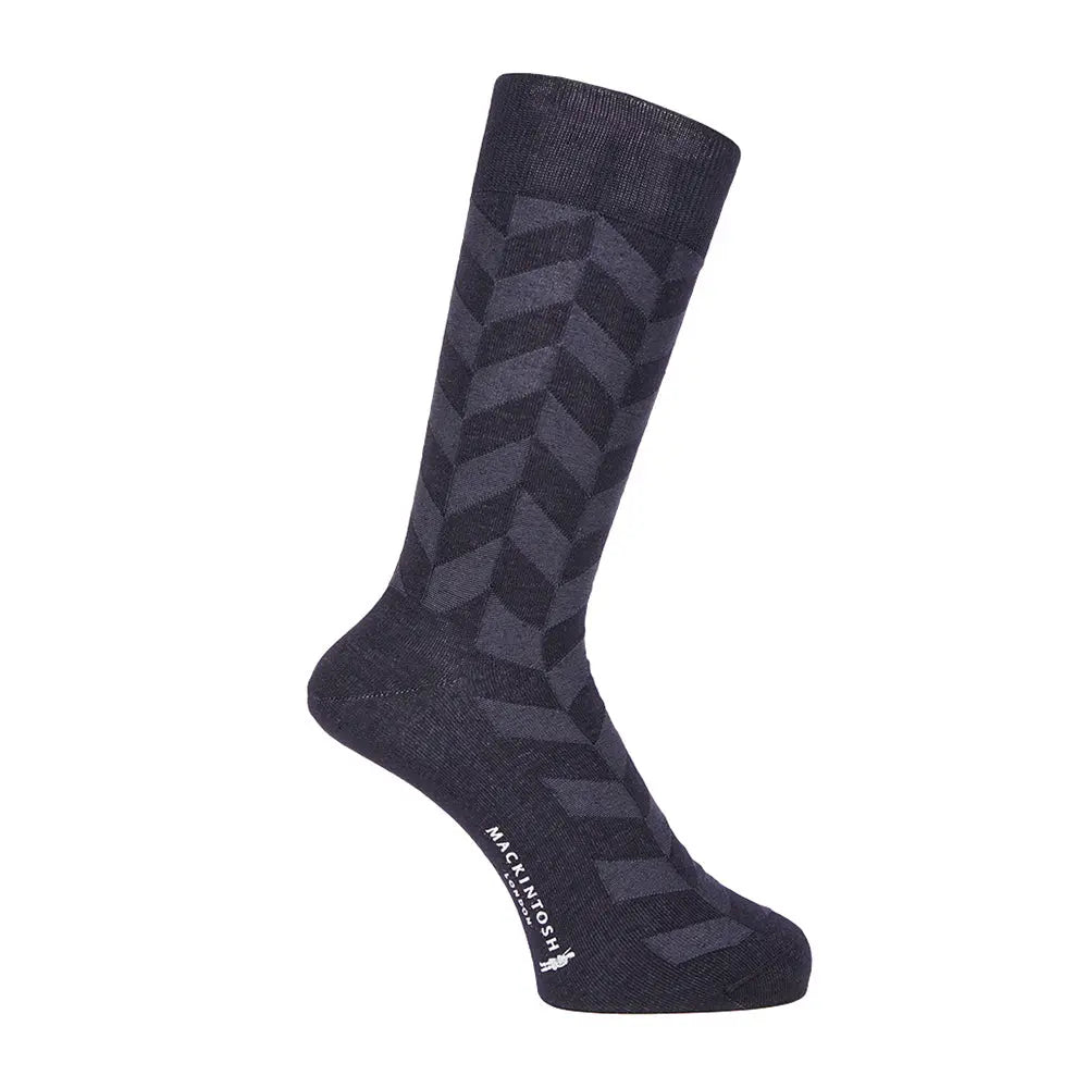 MACKINTOSH LONDON マッキントッシュ ロンドン ソックス 矢羽根リンクス - ビジネスソックス Navy / 27-29 RENOWNINX ONLINE SHOP
