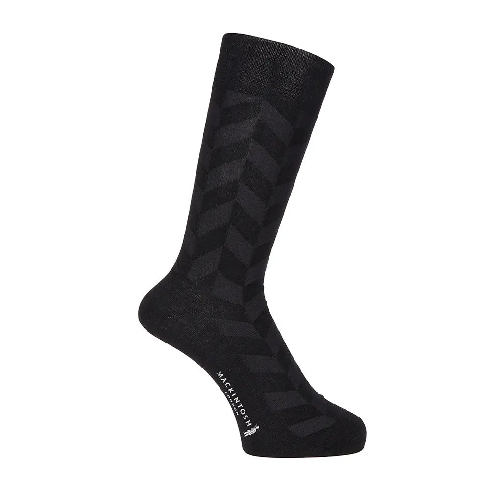 MACKINTOSH LONDON マッキントッシュ ロンドン ソックス 矢羽根リンクス - ビジネスソックス Black / 27-29 RENOWNINX ONLINE SHOP