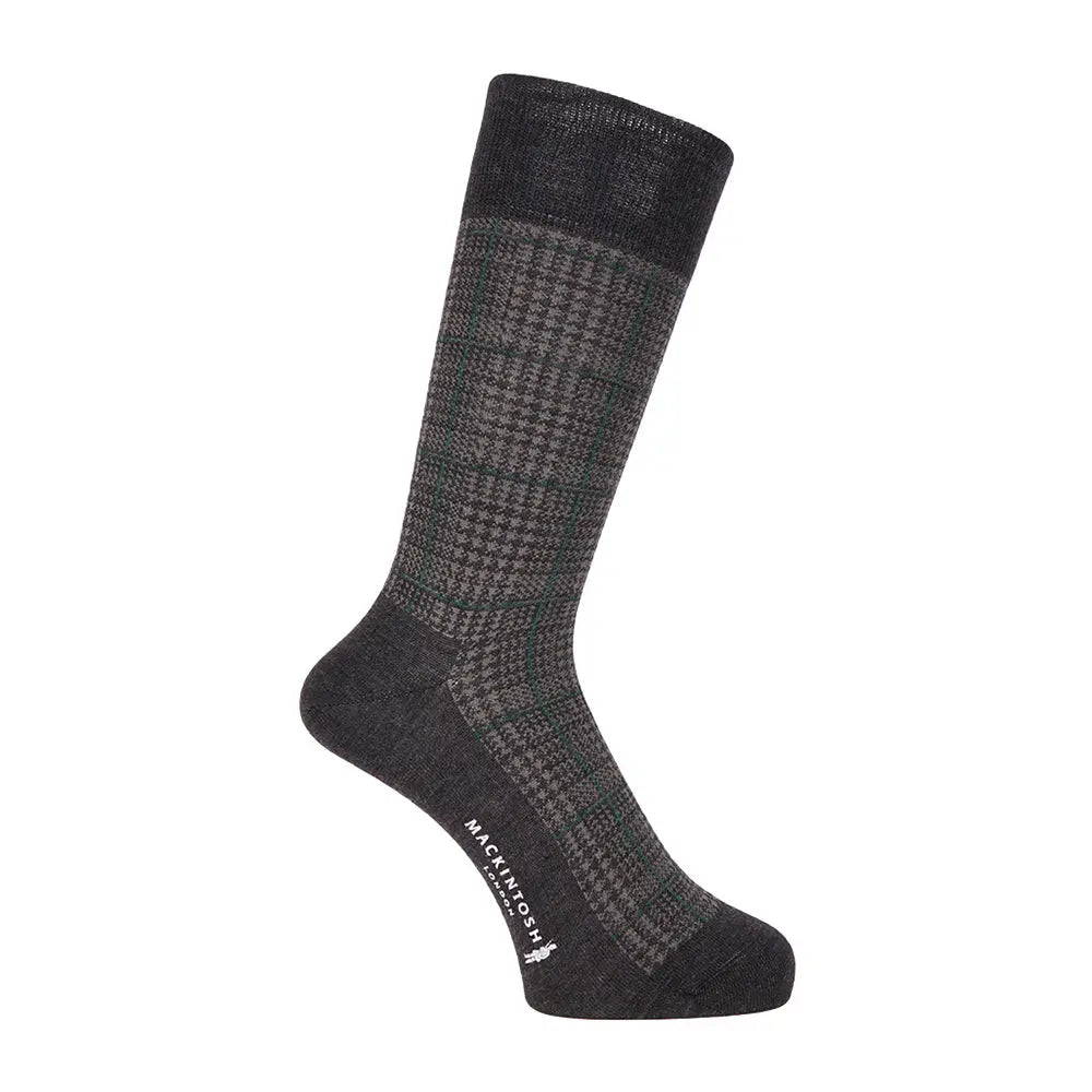 MACKINTOSH LONDON マッキントッシュ ロンドン ソックス グレンチェック - ビジネスソックス Charcoal Gray / 25-27 RENOWNINX ONLINE SHOP