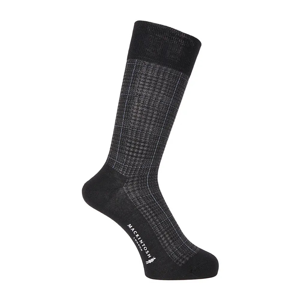 MACKINTOSH LONDON マッキントッシュ ロンドン ソックス グレンチェック - ビジネスソックス Black / 25-27 RENOWNINX ONLINE SHOP