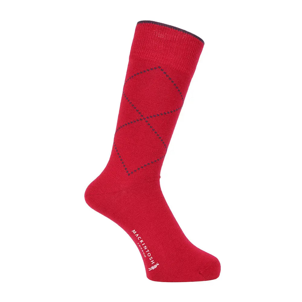 MACKINTOSH LONDON マッキントッシュ ロンドン ソックス ラインダイヤ - カジュアルソックス Red / 27-29 RENOWNINX ONLINE SHOP