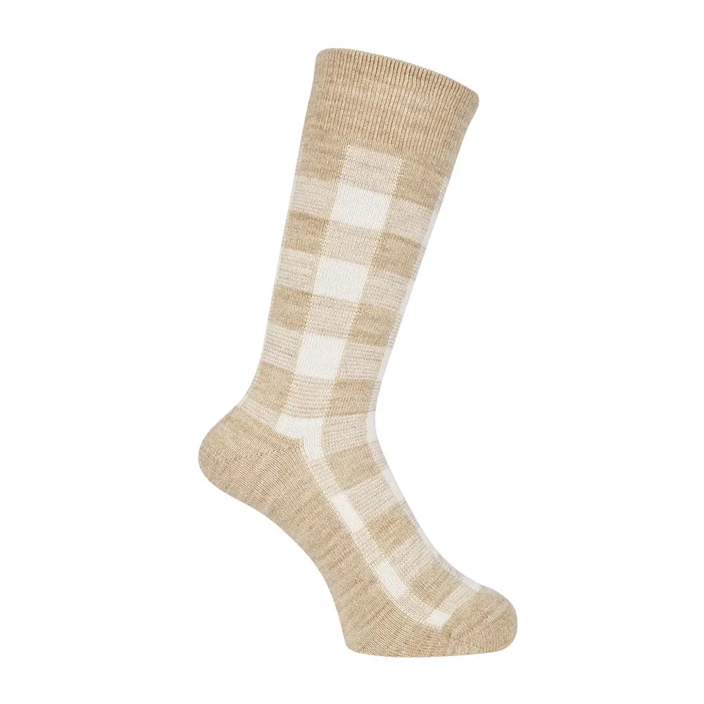 MACKINTOSH LONDON マッキントッシュ ロンドン ソックス ブロックチェック - カジュアルソックス Beige / 25-27 RENOWNINX ONLINE SHOP