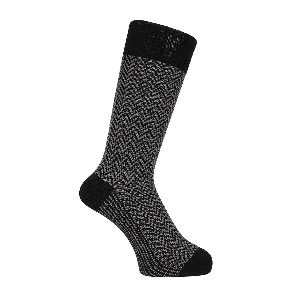 MACKINTOSH LONDON マッキントッシュ ロンドン ソックス ローゲージヘリンボーン - カジュアルソックス Black / 25-27 RENOWNINX ONLINE SHOP