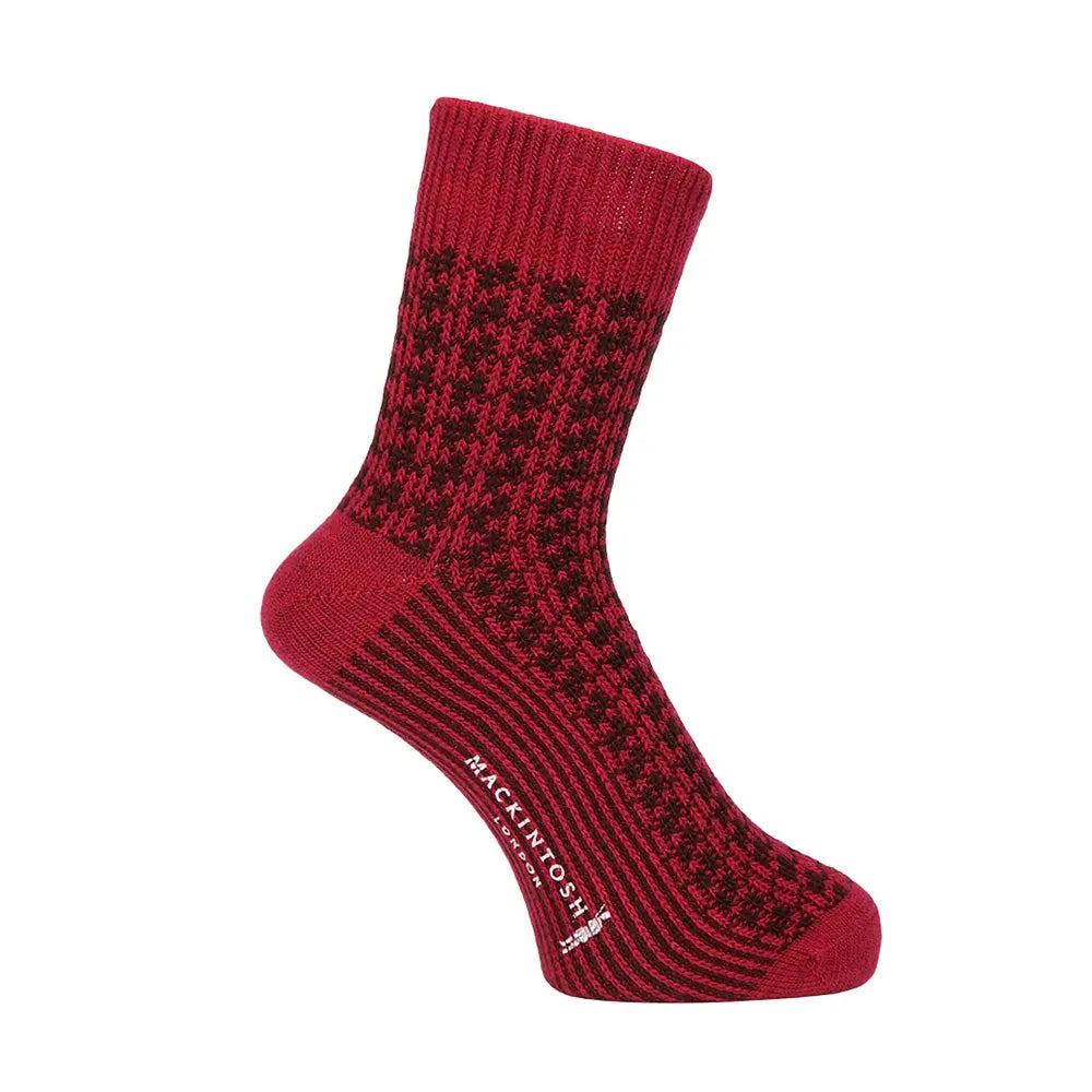 MACKINTOSH LONDON マッキントッシュ ロンドン ソックス 千鳥格子 - カジュアルソックス Red / 25-27 RENOWNINX ONLINE SHOP