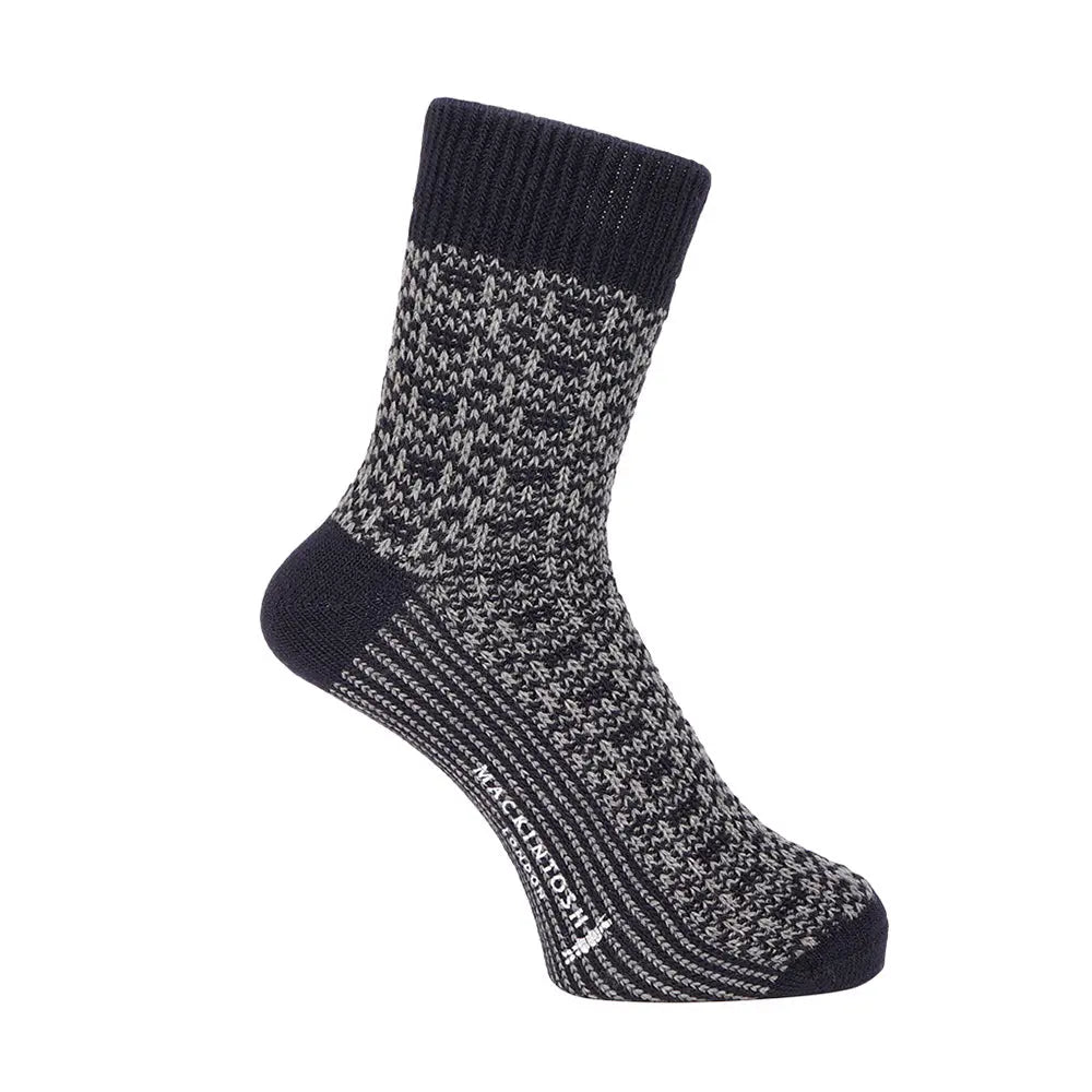 MACKINTOSH LONDON マッキントッシュ ロンドン ソックス 幾何学 - カジュアルソックス Navy / 25-27 RENOWNINX ONLINE SHOP