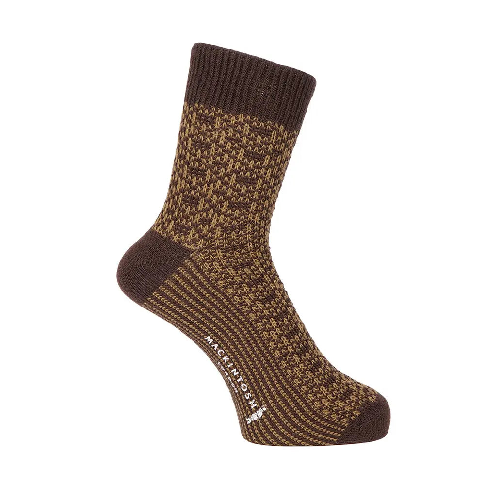 MACKINTOSH LONDON マッキントッシュ ロンドン ソックス 幾何学 - カジュアルソックス Brown / 25-27 RENOWNINX ONLINE SHOP