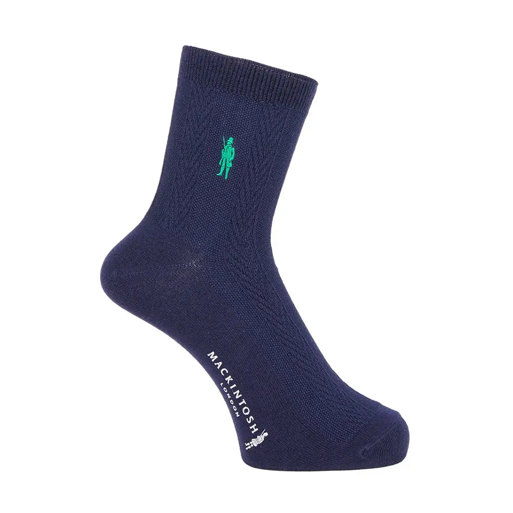 MACKINTOSH LONDON マッキントッシュ ロンドン ソックス リンクス刺繍ハーフ丈 - カジュアルソックス Navy / 25-27 RENOWNINX ONLINE SHOP