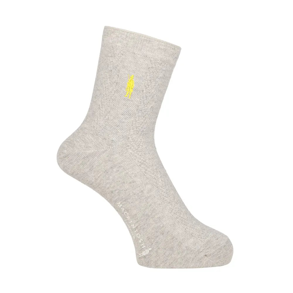 MACKINTOSH LONDON マッキントッシュ ロンドン ソックス リンクス刺繍ハーフ丈 - カジュアルソックス Light Gray / 25-27 RENOWNINX ONLINE SHOP