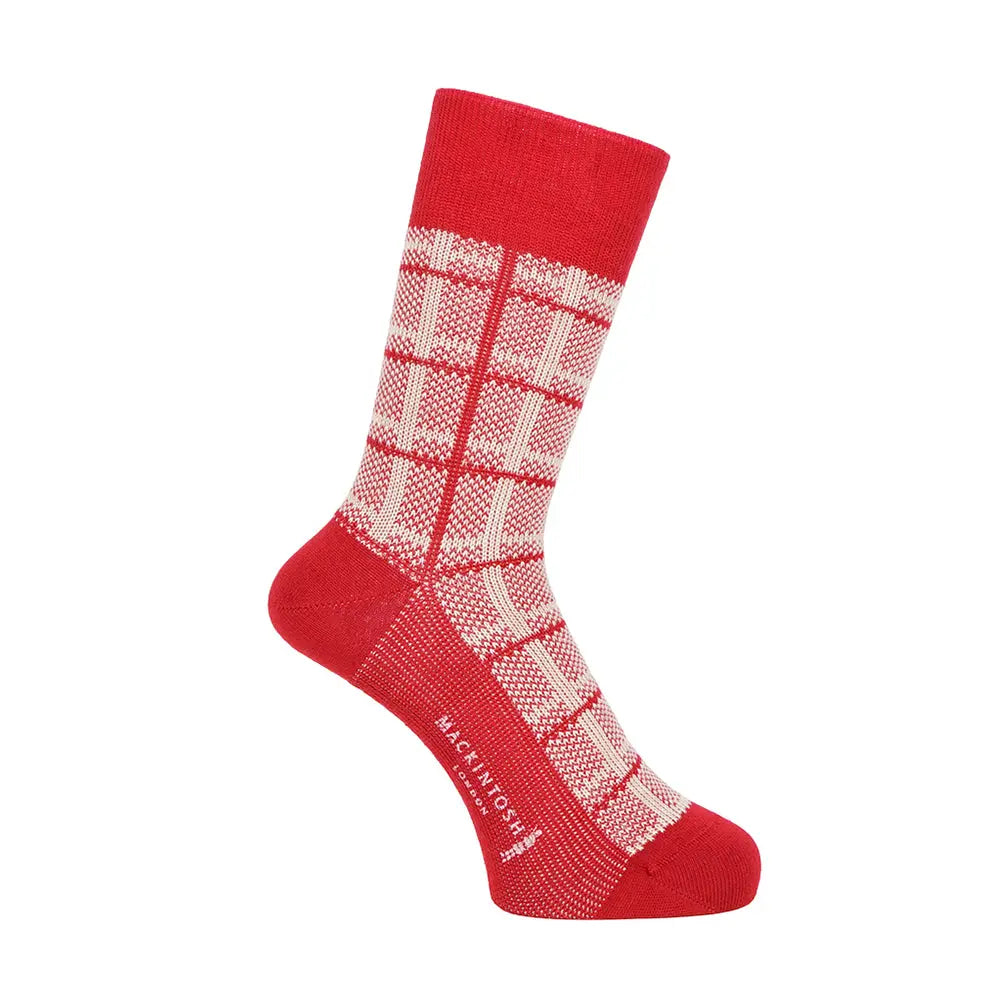 MACKINTOSH LONDON マッキントッシュ ロンドン ソックス チェック - カジュアルソックス Red / 25-27 RENOWNINX ONLINE SHOP