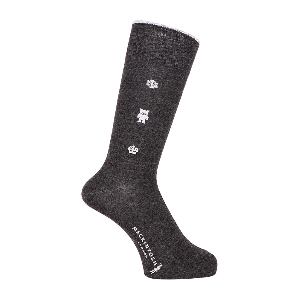 MACKINTOSH LONDON マッキントッシュ ロンドン ソックス ラメホーンドベア - カジュアルソックス Charcoal Gray / 25-27 RENOWNINX ONLINE SHOP