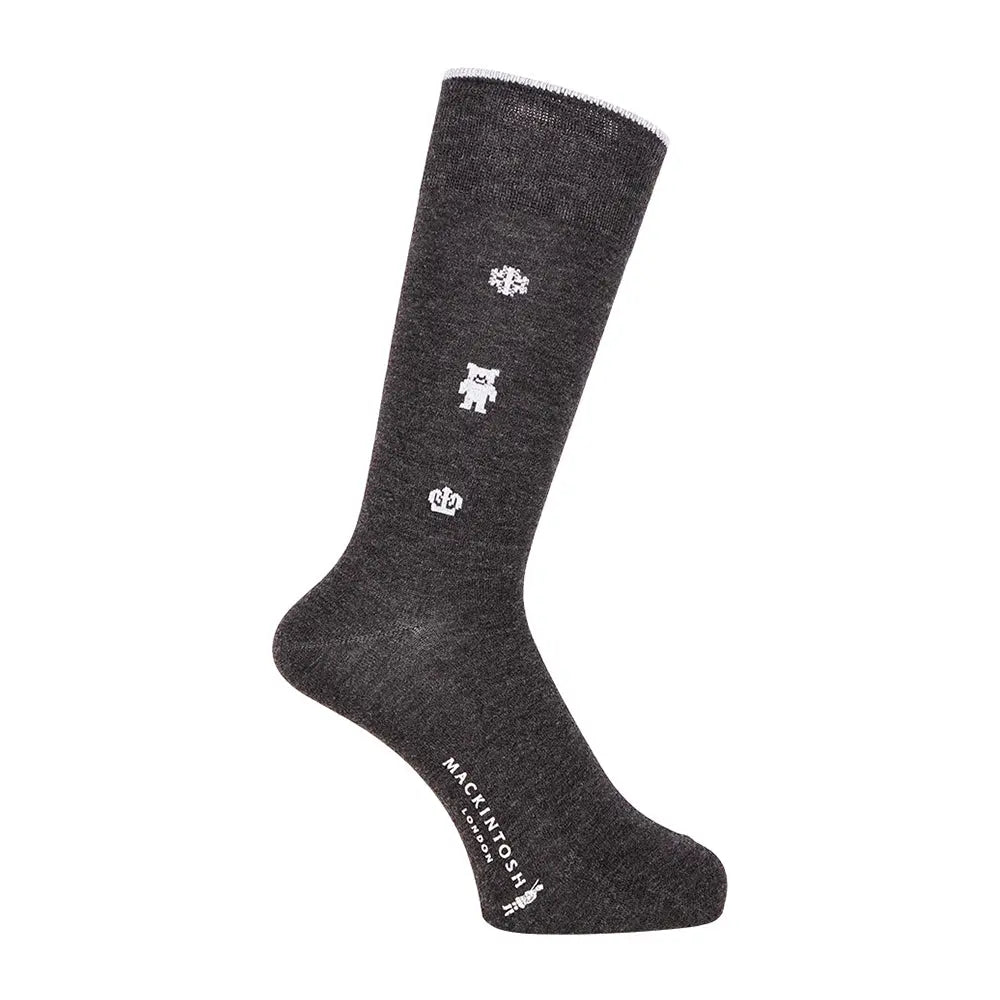 MACKINTOSH LONDON マッキントッシュ ロンドン ソックス ラメホーンドベア - カジュアルソックス Charcoal Gray / 25-27 RENOWNINX ONLINE SHOP