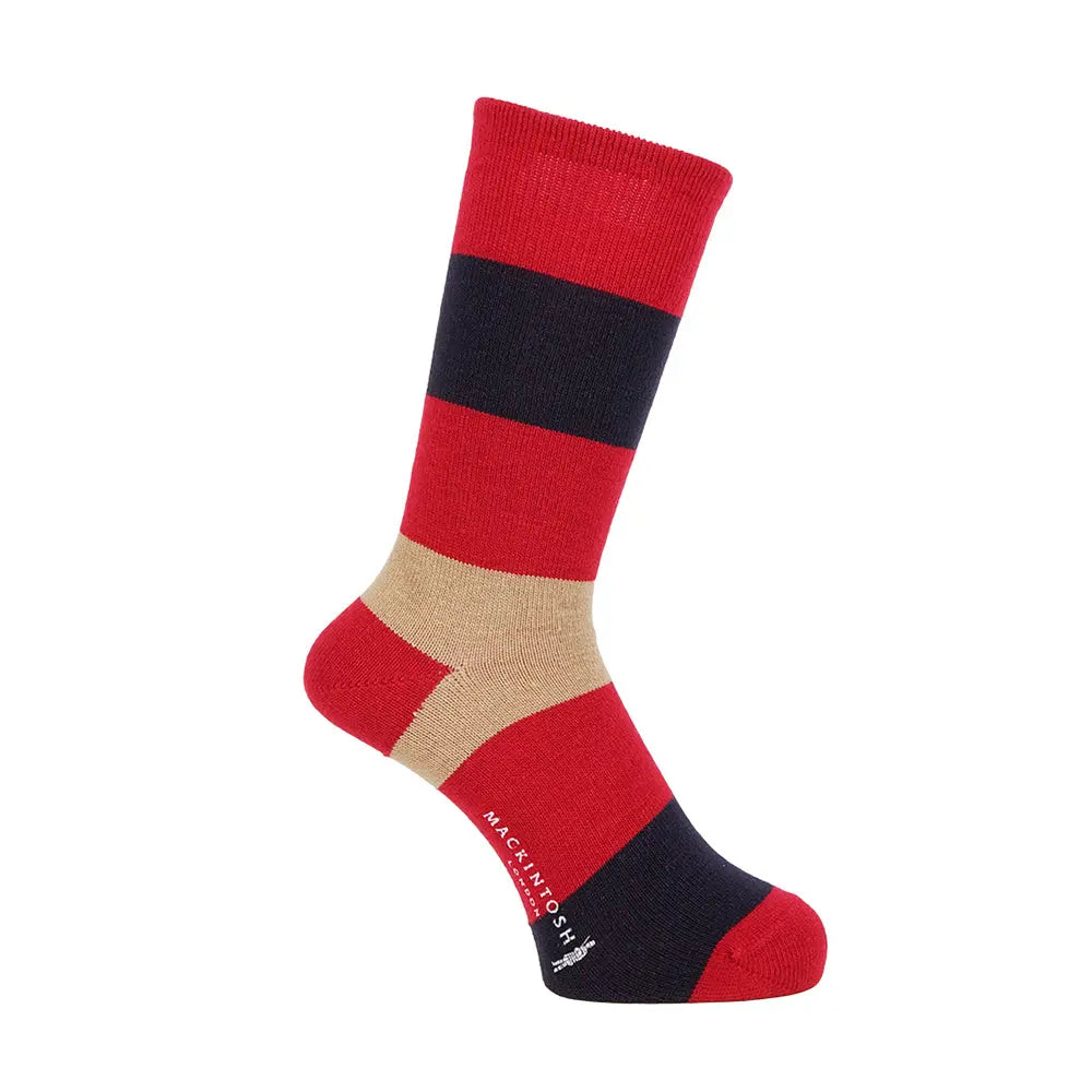 MACKINTOSH LONDON マッキントッシュ ロンドン ソックス ビッグボーダー - カジュアルソックス Red / 25-27 RENOWNINX ONLINE SHOP