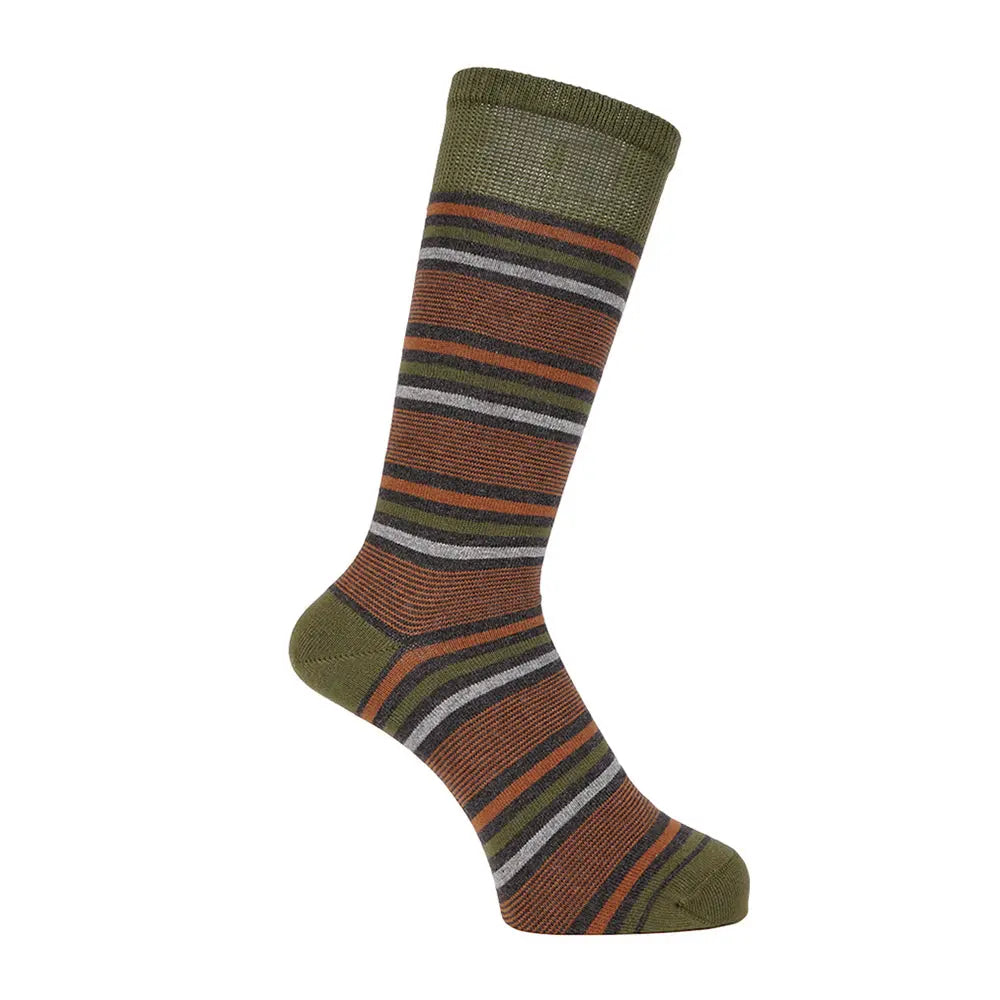 Aquascutum アクアスキュータム ソックス ソフトテンションマルチボーダー - カジュアルソックス Dark Green / 24-26 RENOWNINX ONLINE SHOP