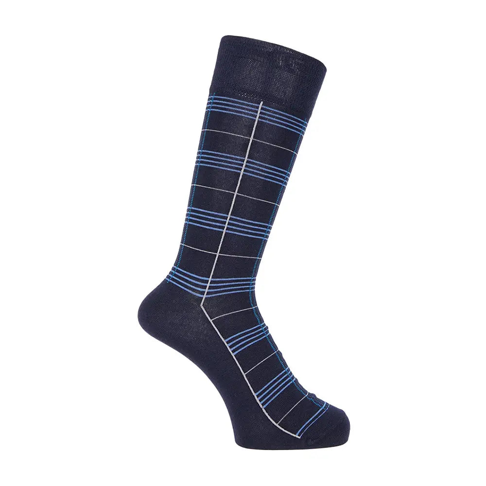 Aquascutum アクアスキュータム ソックス ラインチェック - カジュアルソックス Navy / 27-29 RENOWNINX ONLINE SHOP