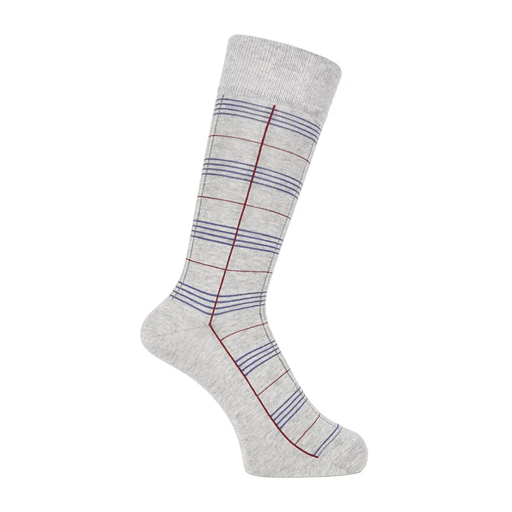 Aquascutum アクアスキュータム ソックス ラインチェック - カジュアルソックス Gray / 27-29 RENOWNINX ONLINE SHOP