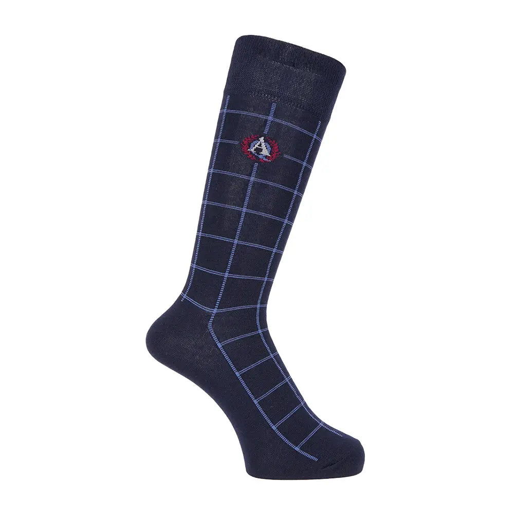 Aquascutum アクアスキュータム ソックス ウインドウペン - カジュアルソックス Navy / 27-29 RENOWNINX ONLINE SHOP
