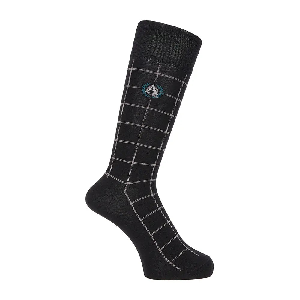 Aquascutum アクアスキュータム ソックス ウインドウペン - カジュアルソックス Black / 27-29 RENOWNINX ONLINE SHOP
