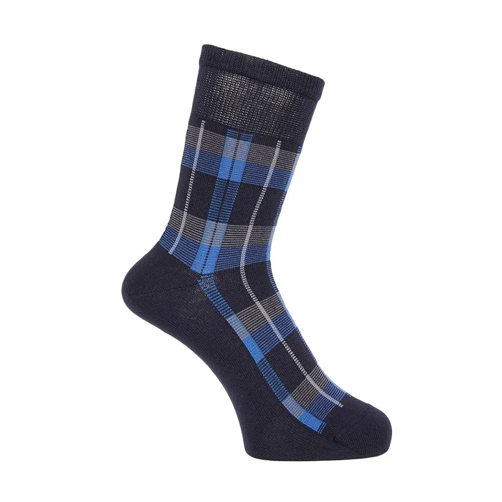 Aquascutum アクアスキュータム ソックス ソフトテンションチェックハーフ丈 - カジュアルソックス Navy / 24-26 RENOWNINX ONLINE SHOP