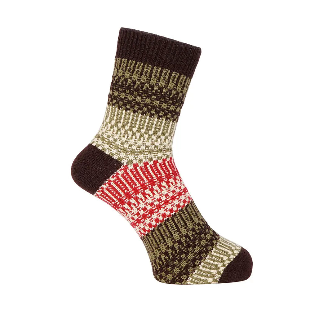 Aquascutum アクアスキュータム ニューライン ソックス フェアアイルハーフ - カジュアルソックス Dark Brown / 25-27 RENOWNINX ONLINE SHOP