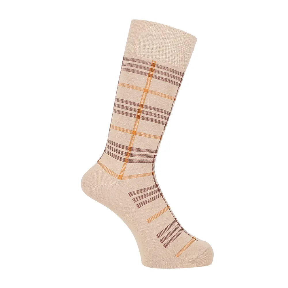 Aquascutum アクアスキュータム ソックス チェック - カジュアルソックス Beige / 24-26 RENOWNINX ONLINE SHOP