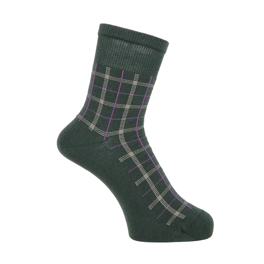 Aquascutum アクアスキュータム ソックス ソフトテンション格子ハーフ丈 - カジュアルソックス Dark Green / 24-26 RENOWNINX ONLINE SHOP