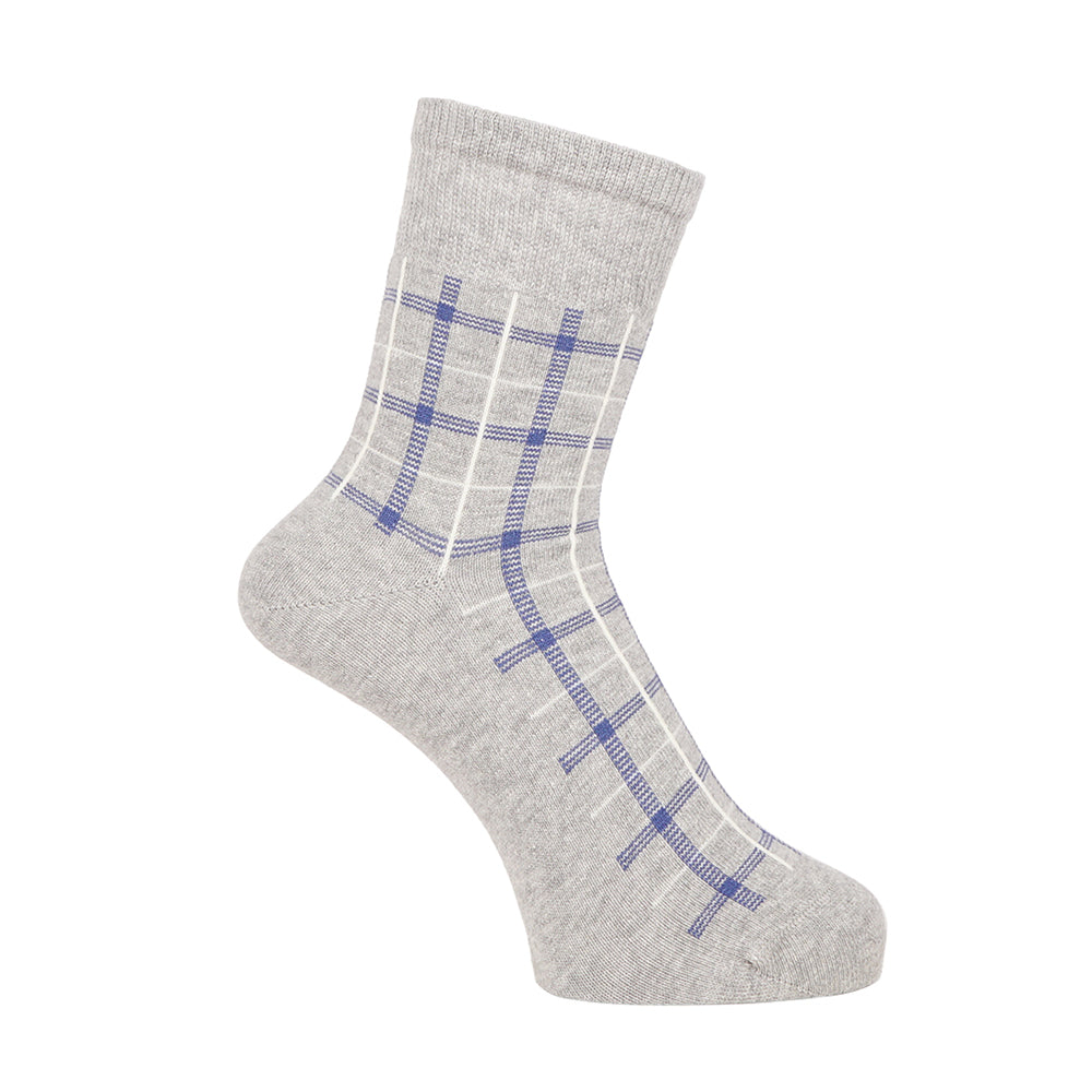 Aquascutum アクアスキュータム ソックス ソフトテンション格子ハーフ丈 - カジュアルソックス Gray / 24-26 RENOWNINX ONLINE SHOP