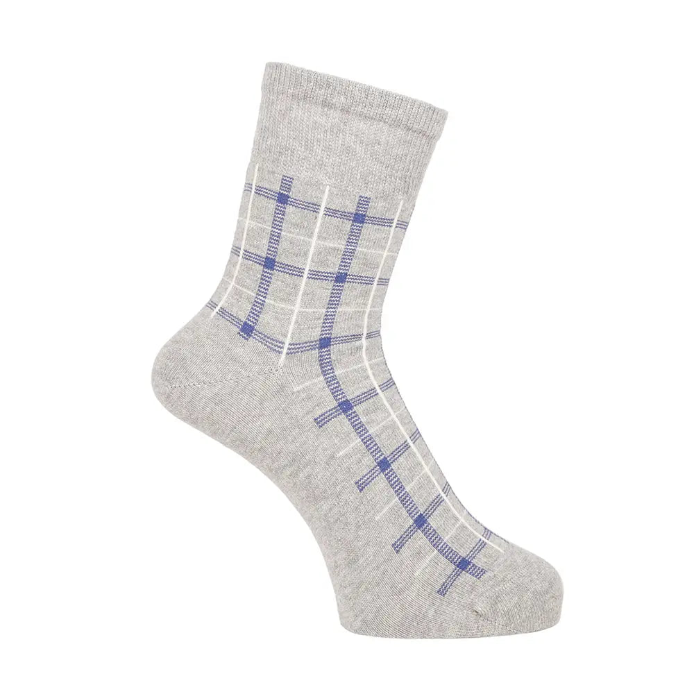 Aquascutum アクアスキュータム ソックス ソフトテンション格子ハーフ丈 - カジュアルソックス Gray / 24-26 RENOWNINX ONLINE SHOP