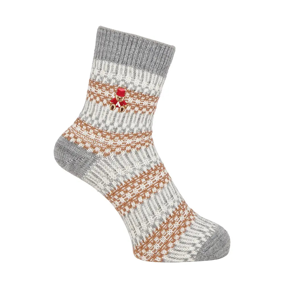 Aquascutum アクアスキュータム ソックス フェアアイルベアハーフ丈 - カジュアルソックス Gray / 24-26 RENOWNINX ONLINE SHOP