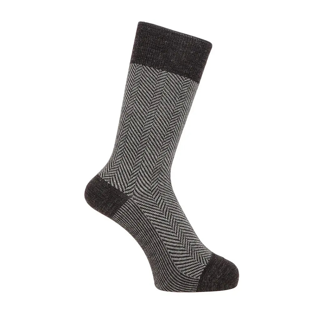 Aquascutum アクアスキュータム ソックス ゴムなしヘリンボーン - カジュアルソックス Charcoal Gray / 24-26 RENOWNINX ONLINE SHOP