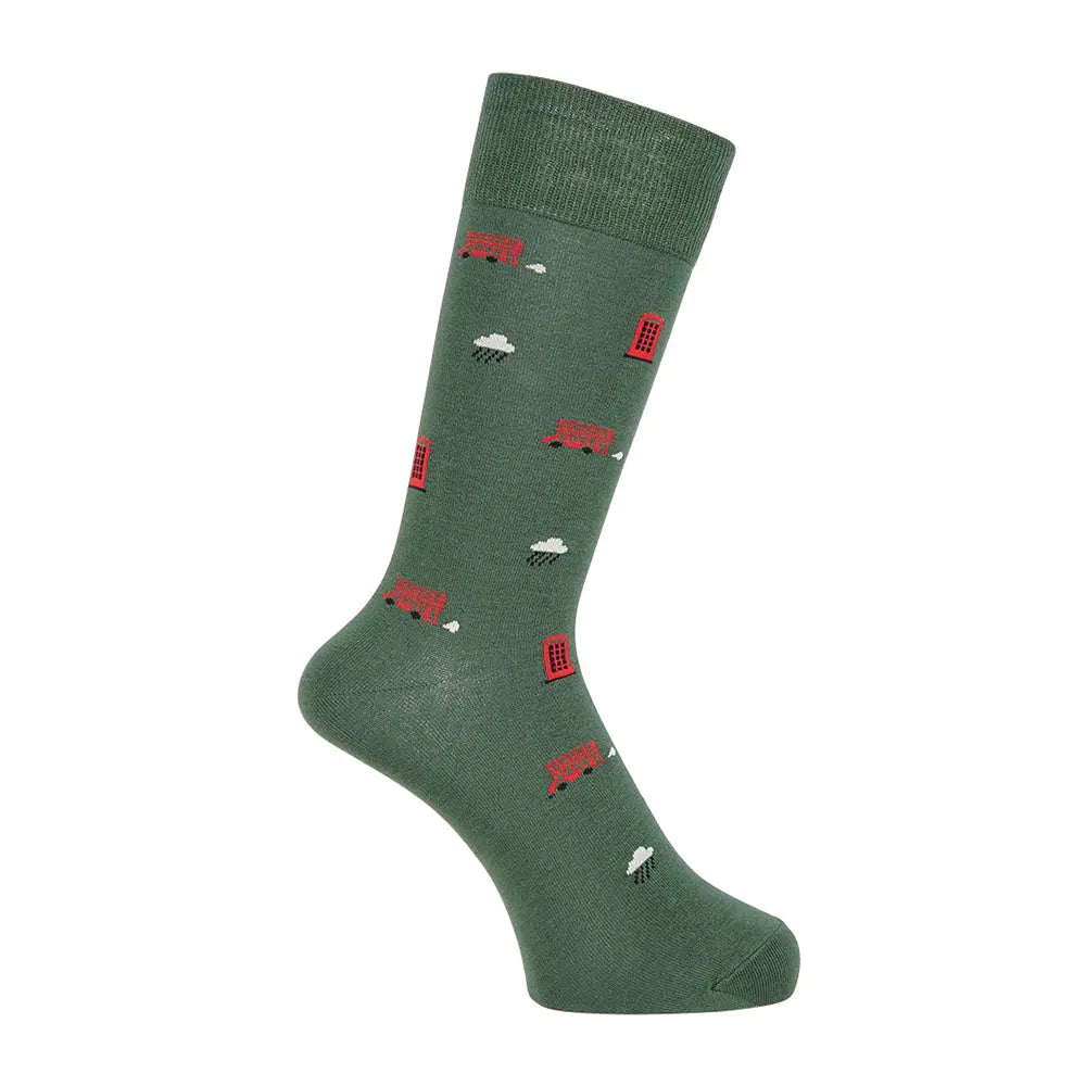 Aquascutum アクアスキュータム ソックス ロンドンバス - カジュアルソックス Green / 25-27 RENOWNINX ONLINE SHOP