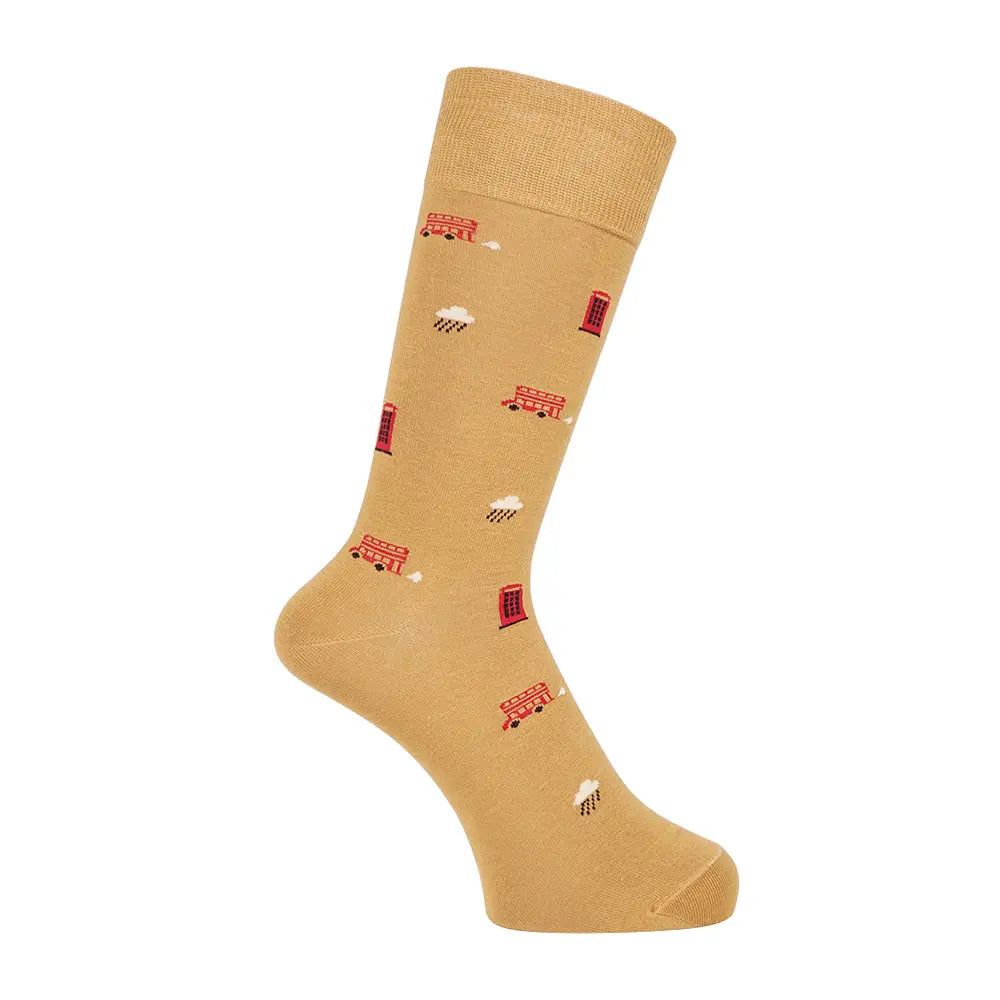 Aquascutum アクアスキュータム ソックス ロンドンバス - カジュアルソックス Brown / 25-27 RENOWNINX ONLINE SHOP