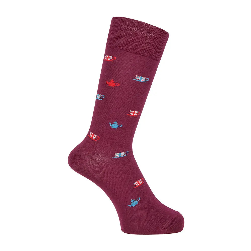 Aquascutum アクアスキュータム ソックス ティーカップ - カジュアルソックス Wine / 25-27 RENOWNINX ONLINE SHOP