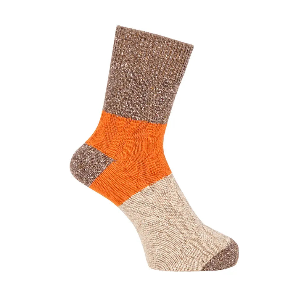 Aquascutum アクアスキュータム ソックス ケーブル切替ハーフ丈 - カジュアルソックス Brown / 25-27 RENOWNINX ONLINE SHOP