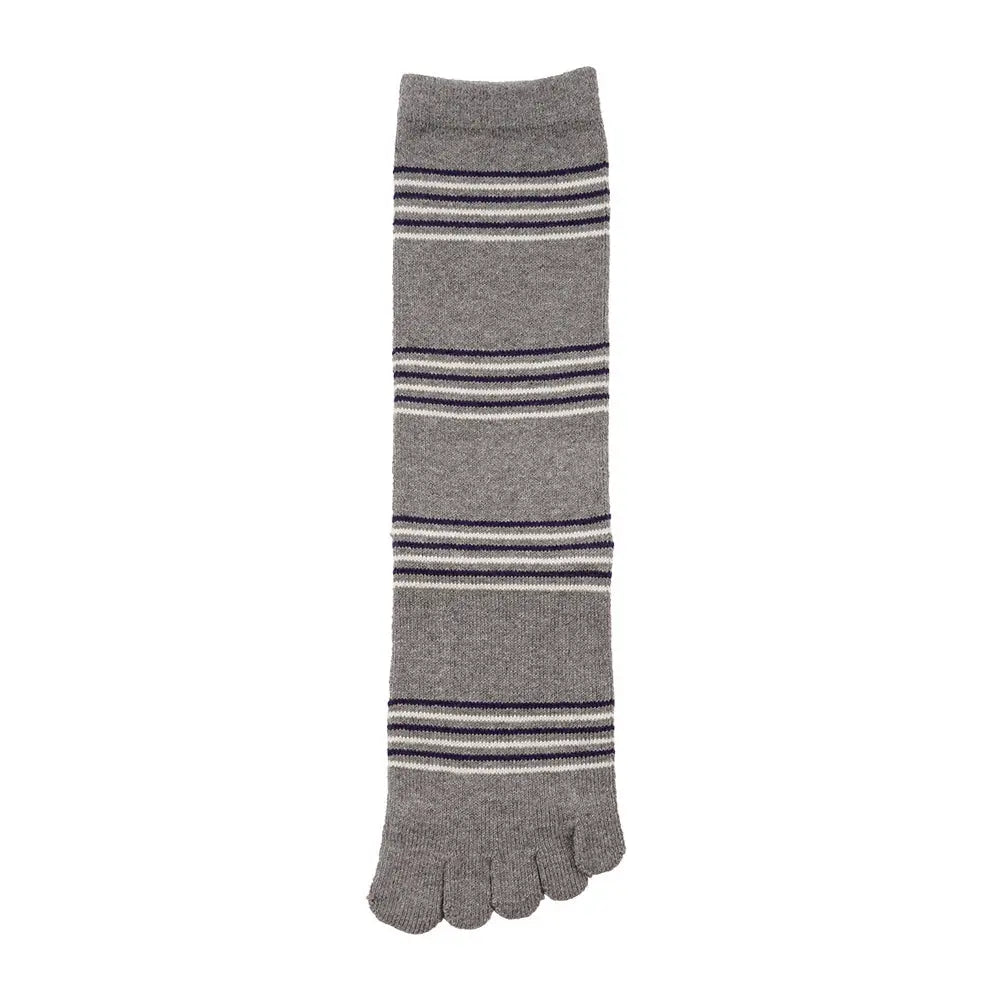 Aquascutum アクアスキュータム ソックス 5本指マルチボーダークルー - カジュアルソックス Gray / 25-27 RENOWNINX ONLINE SHOP