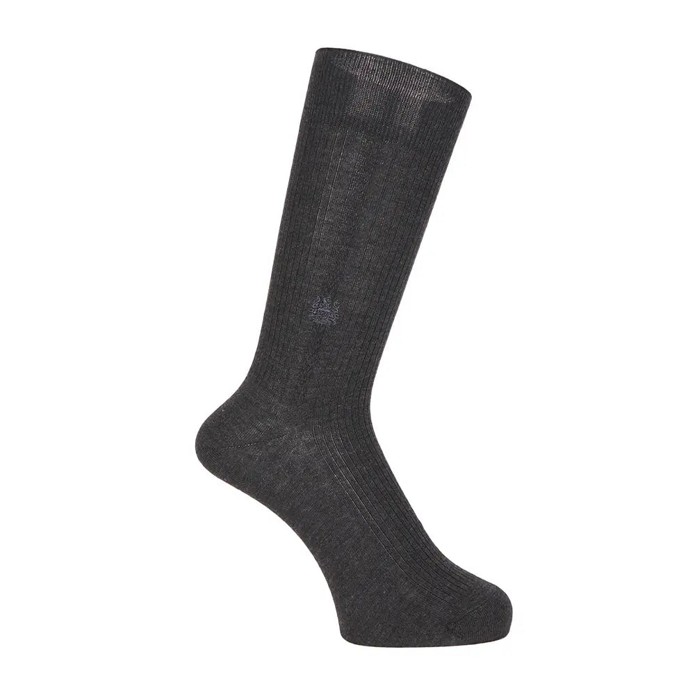 Aquascutum アクアスキュータム ソックス センターリンクス - ビジネスソックス Charcoal Gray / 27-29 RENOWNINX ONLINE SHOP