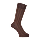 Aquascutum アクアスキュータム ソックス 両口ストライプ - ビジネスソックス Dark Brown / 25-27 RENOWNINX ONLINE SHOP