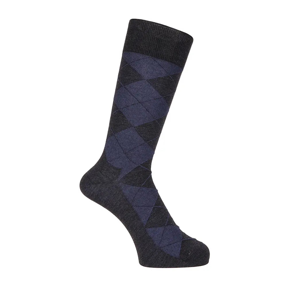 Aquascutum アクアスキュータム ソックス アーガイルリンクス - ビジネスソックス Charcoal Gray / 25-27 RENOWNINX ONLINE SHOP