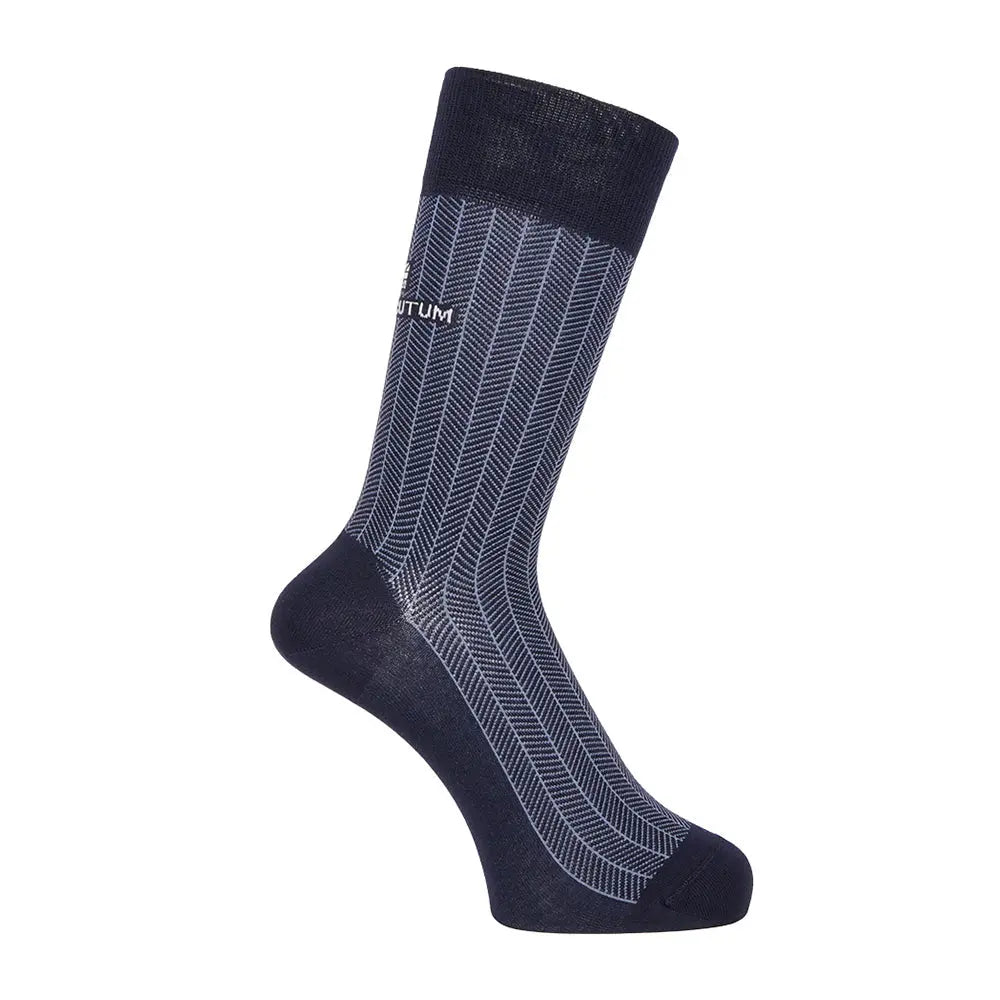 Aquascutum アクアスキュータム ソックス スマートヘリンボーン - ビジネスソックス Navy / 25-27 RENOWNINX ONLINE SHOP